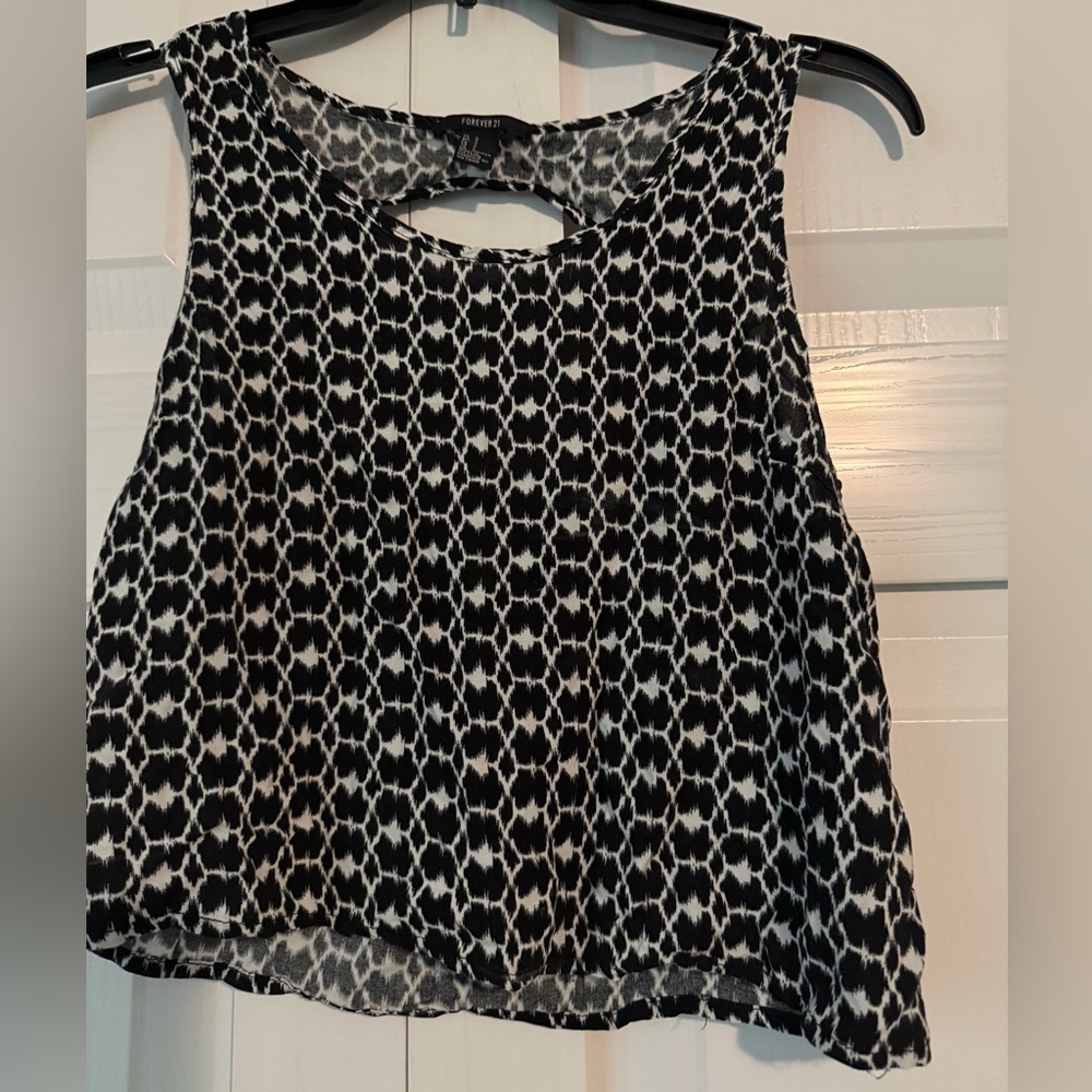 Forever 21 Black and White Tank Top